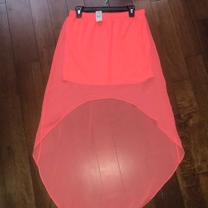 Coral High-Low Skirt